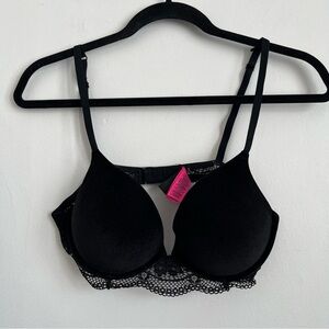 La SENZA Women Velvet Velour Lace Push-Up Bra Black 34C